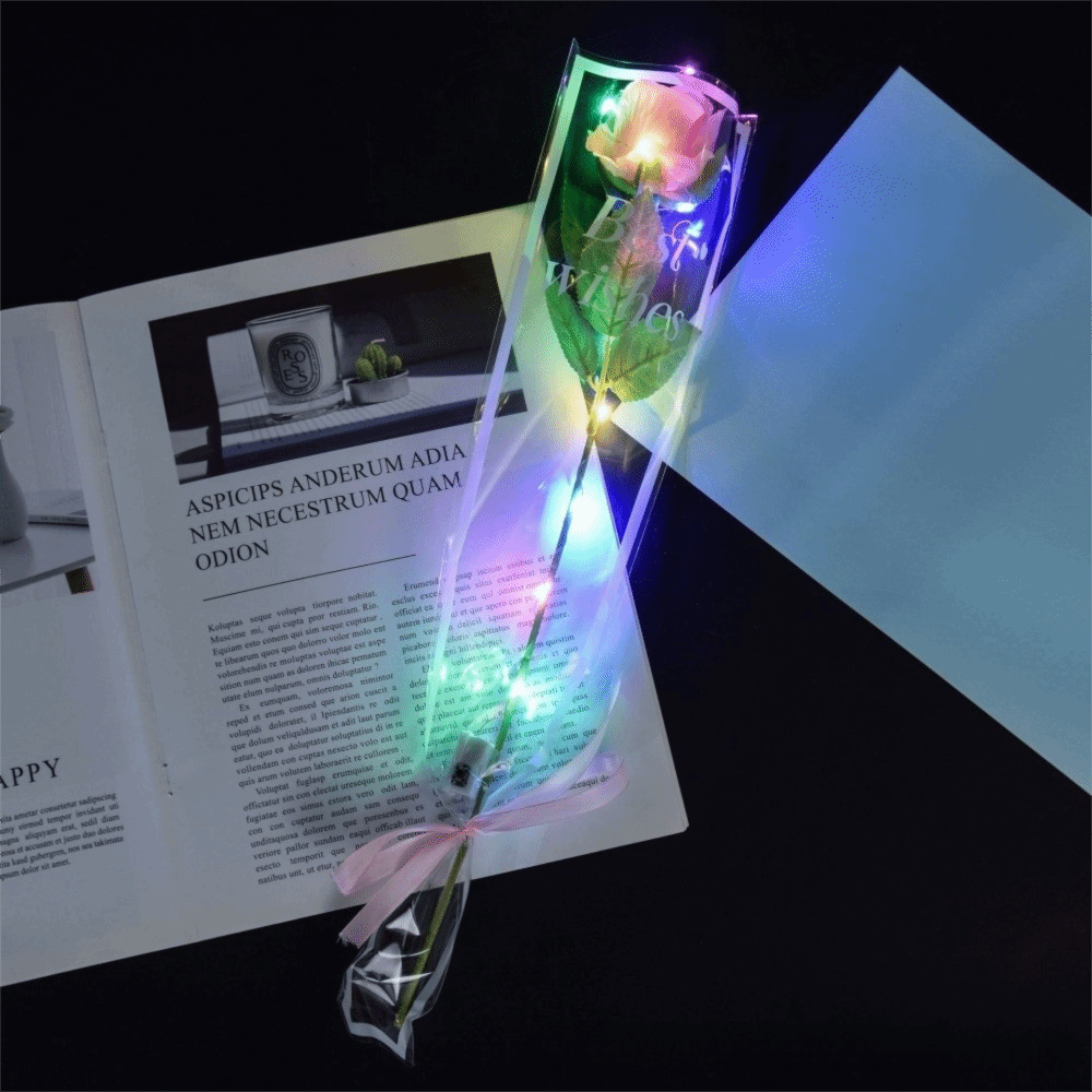 Photography Artificial Lighting - زهور وردية اصطناعية مضيئة بأضواء LED