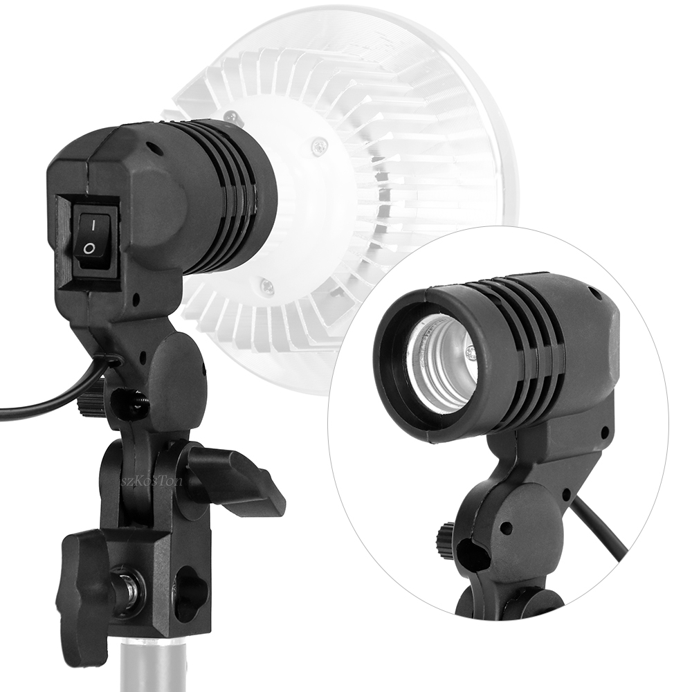 Photography Lighting With Umbrella - حامل لمبة برأس واحد E27 مقبس