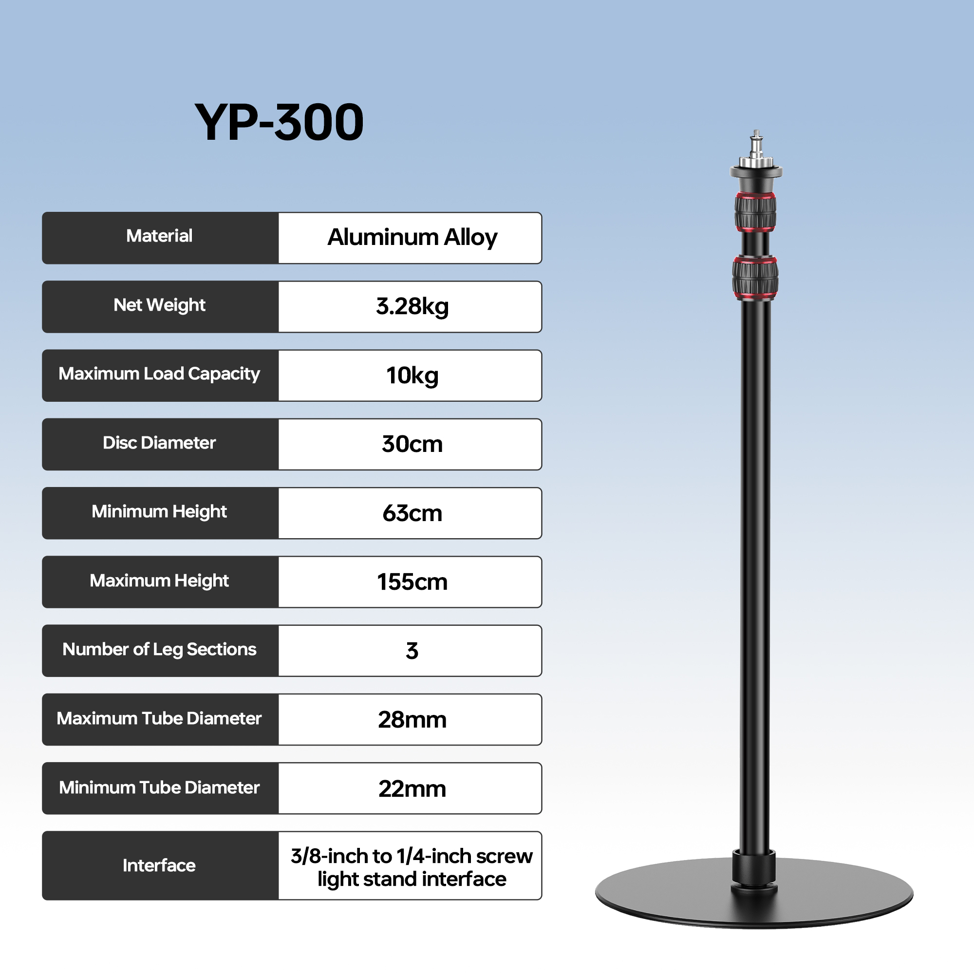 Photography Lighting Softbox - حامل مونوبود دائري من مانبيلي YP300