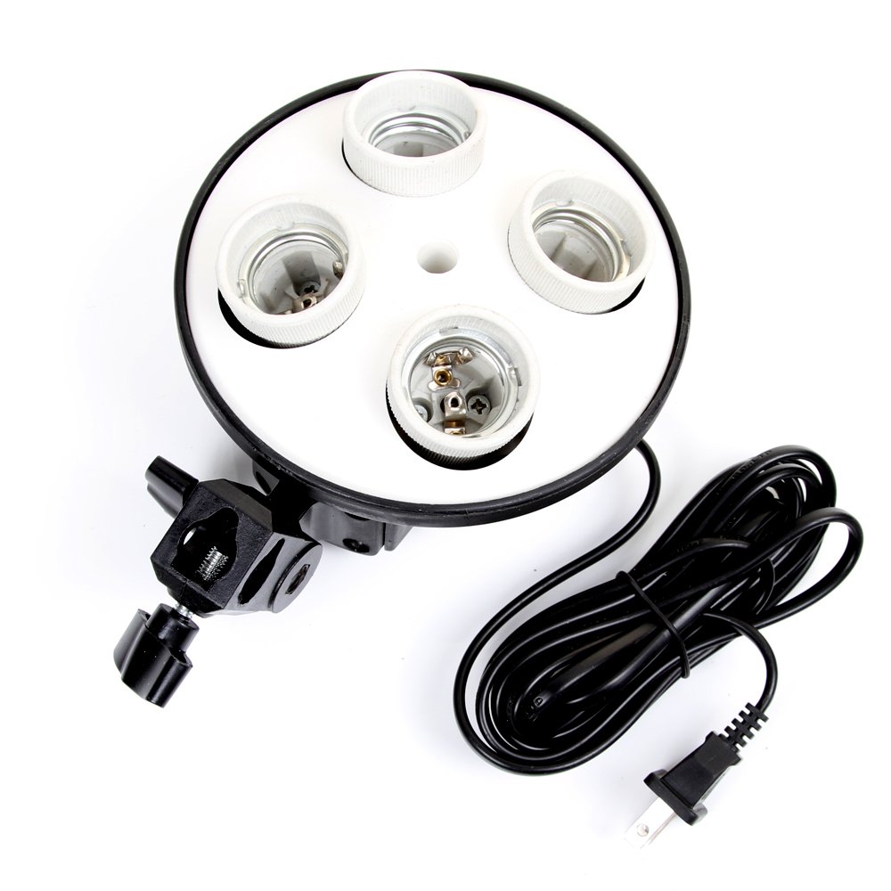 Photography Lighting Softbox - E27 قاعدة أربعة مصباح حامل المصباح