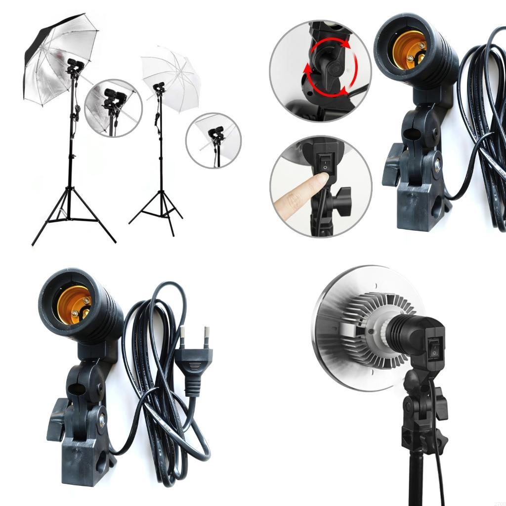 Photography Lighting With Umbrella - E27 ضوء حامل مظلة عاكس يدعم