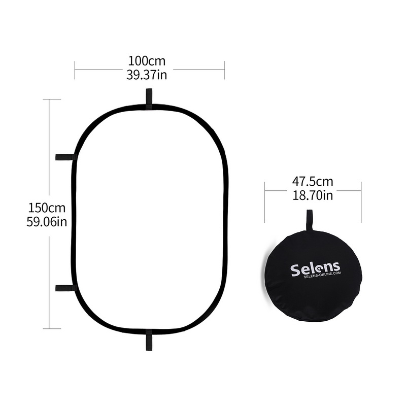Video Light Panel Led - 100X150CM طوي البيضاوي عاكس لينة ضوء