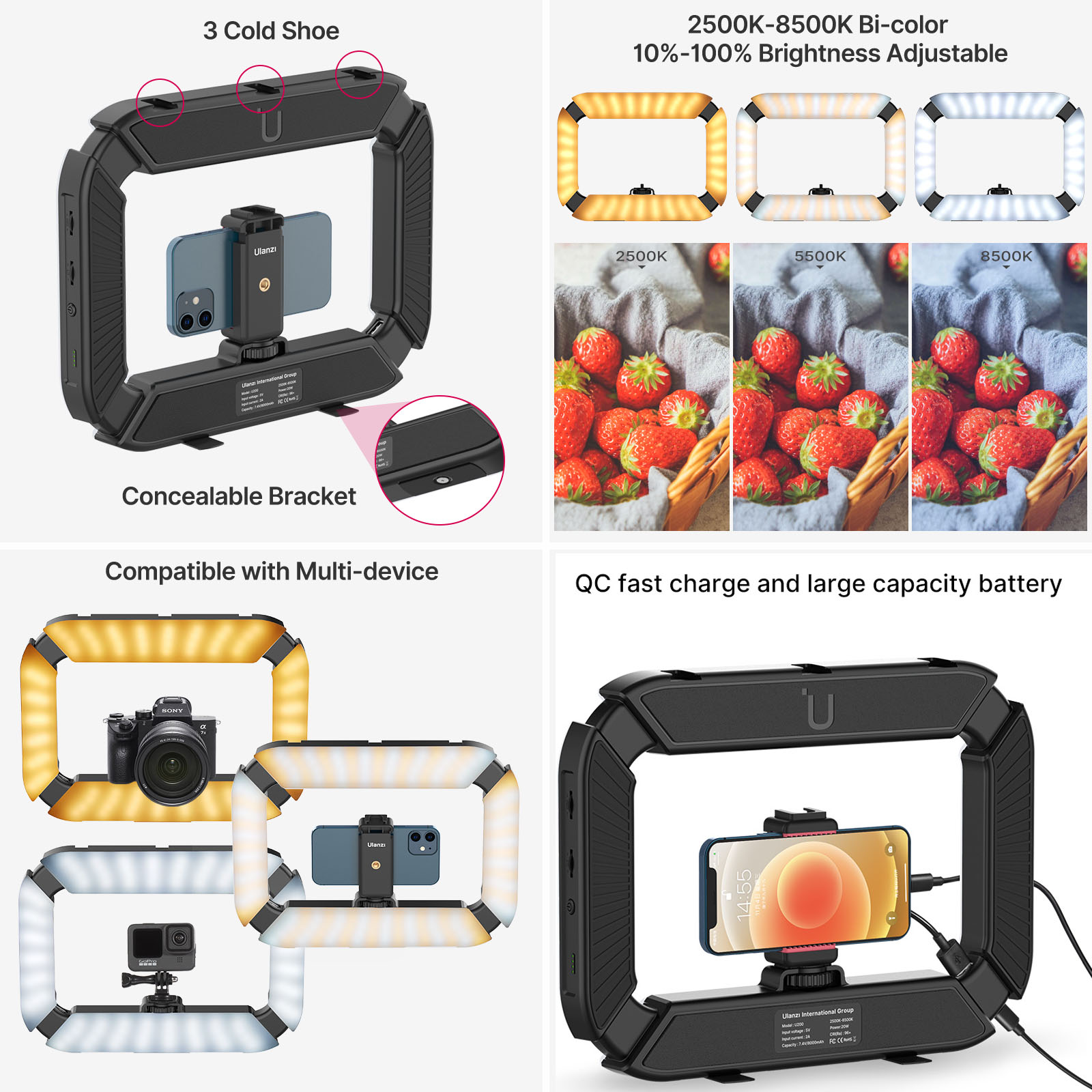 Ulanzi U200 U-200 الهاتف الذكي - مراجعة Iris Photography Led Lighting Pack وسعره