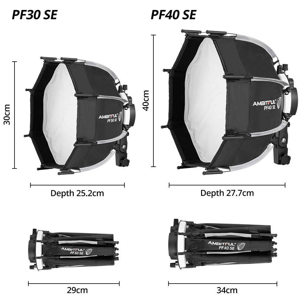 AMBITFUL PF30/PF40 30 سم / 40  - مراجعة Photography Lighting Softbox وسعره