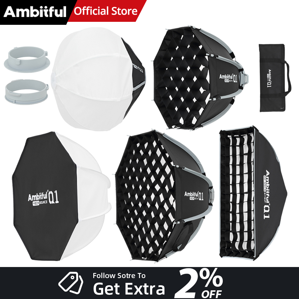 AMBITFUL Q1 سوفت بوكس ميني بقا - مراجعة Photography Lighting Softbox وسعره