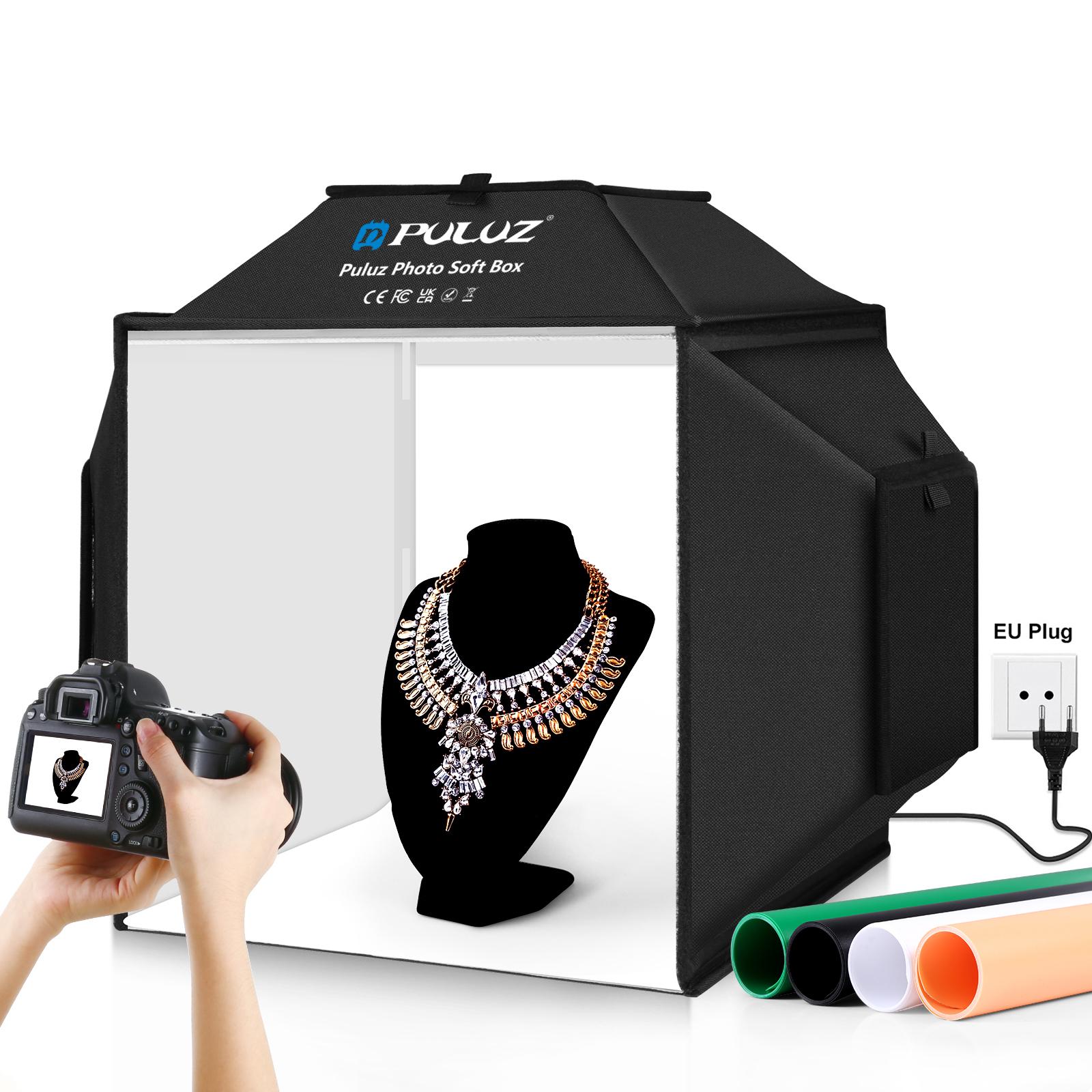 PULUZ 40 سنتيمتر للطي 72 واط 5 - مراجعة Photography Lighting Kit With Backdrop وسعره