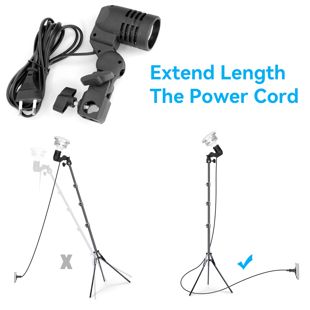 حامل لمبة برأس واحد لإضاءة الص - مراجعة Photography Lighting With Umbrella وسعره