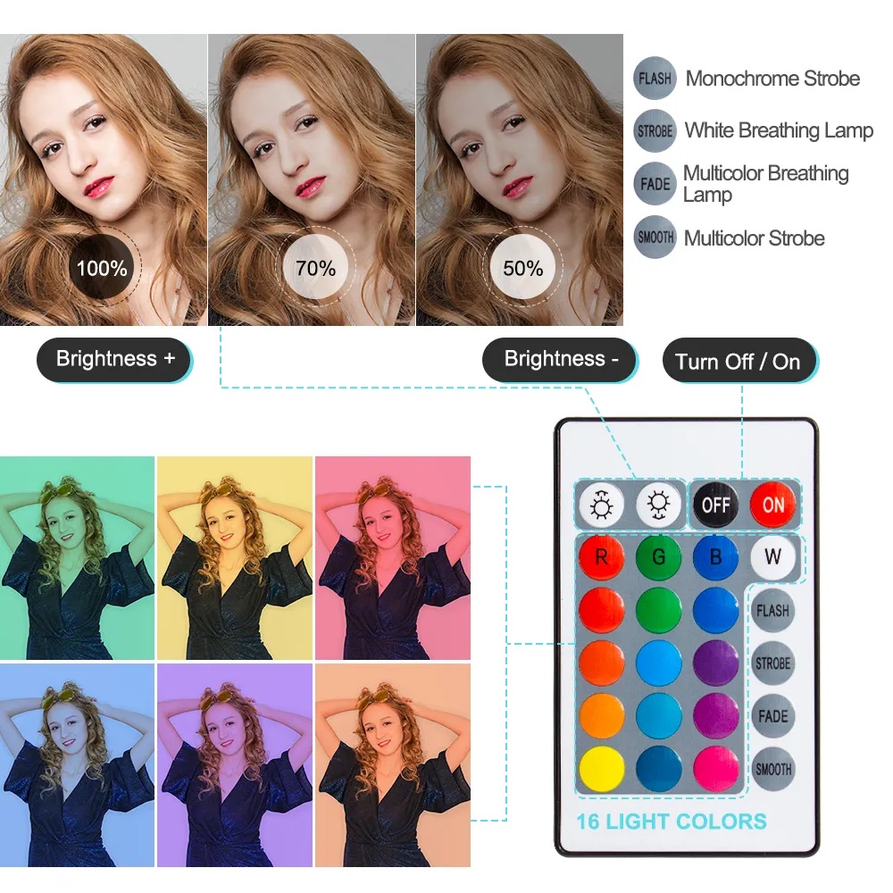 ضوء حلقي RGB مقاس 10 بوصات مع  - مراجعة Photography Lighting With Umbrella وسعره