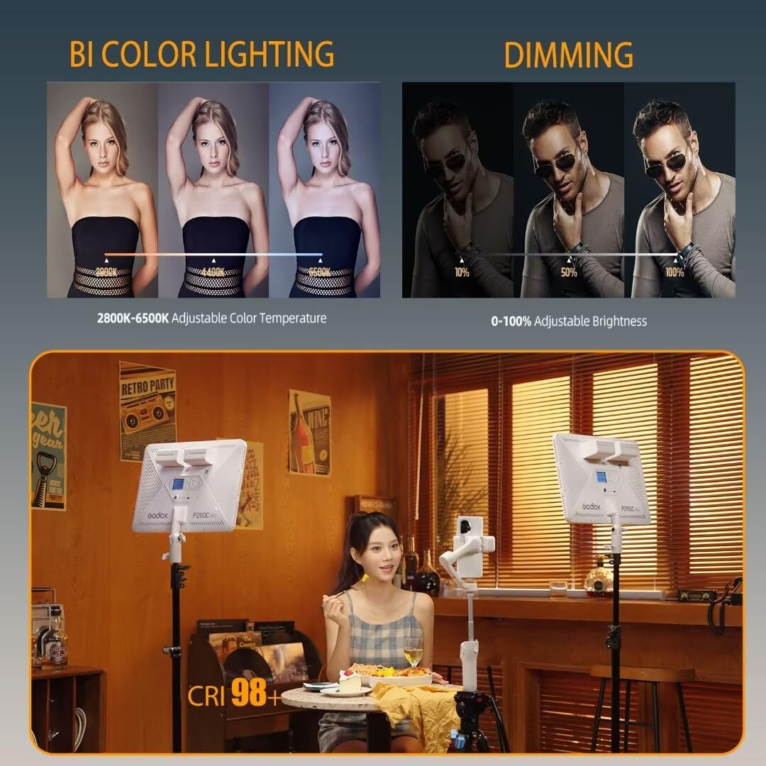 Godox P260C Pro LED لوحة إضاءة - مراجعة Video Light Panel Led وسعره