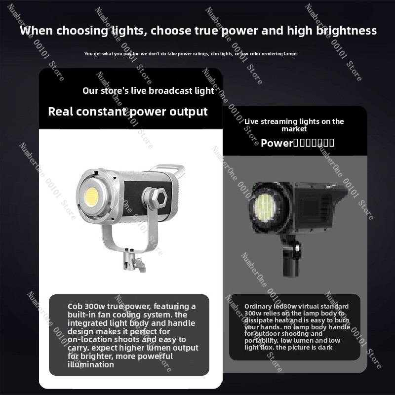 ضوء تصوير COB بقوة 300 واط بدر - مراجعة Photography Lighting For Portraits وسعره